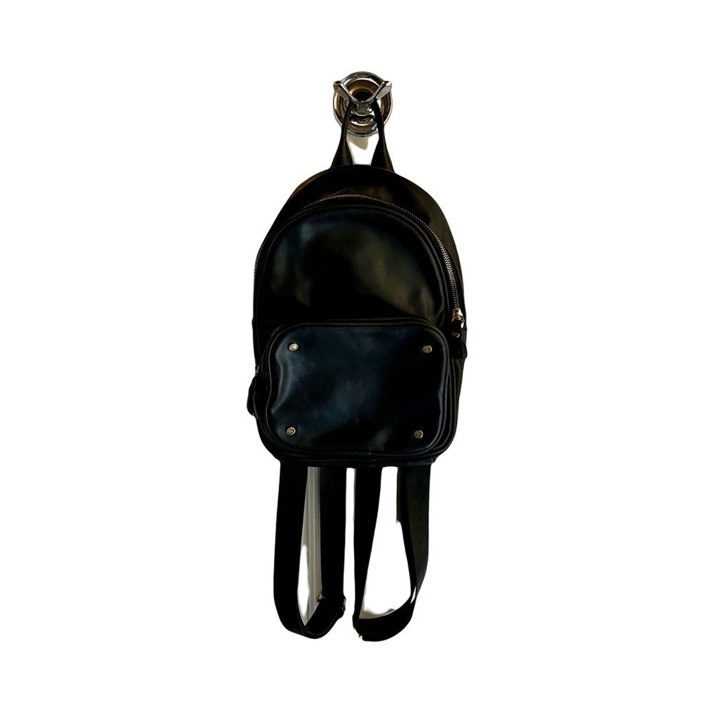 MMS Black Vegan Leather Women's Backpack Purse